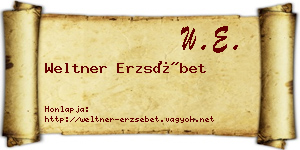 Weltner Erzsébet névjegykártya
